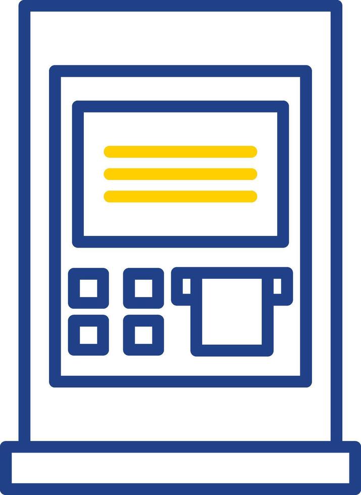 Geldautomaat lijn twee kleur icoon ontwerp vector