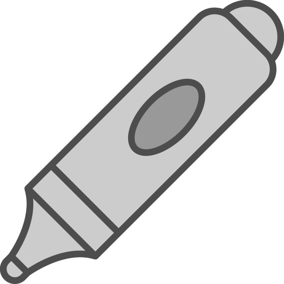 markeerstift lijn gevulde grijswaarden icoon ontwerp vector