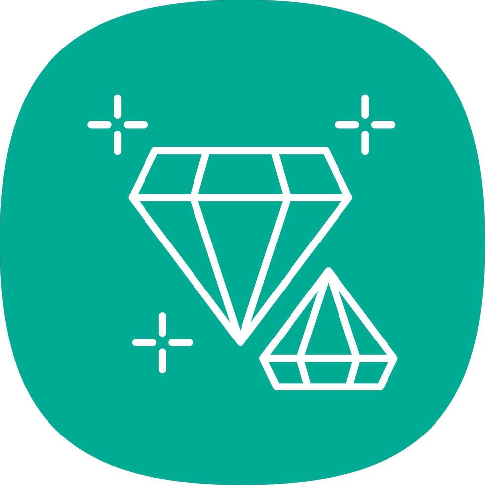 diamant lijn kromme icoon ontwerp vector