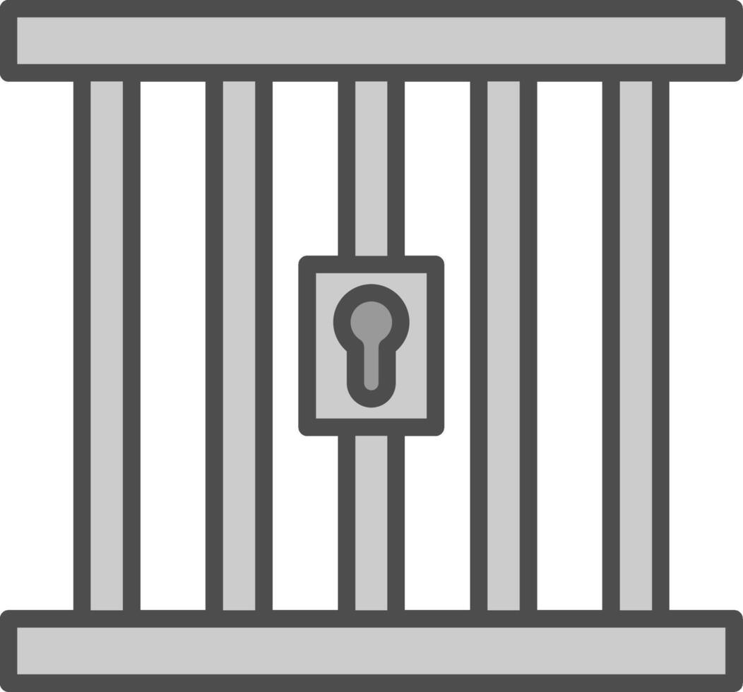gevangenis lijn gevulde grijswaarden icoon ontwerp vector