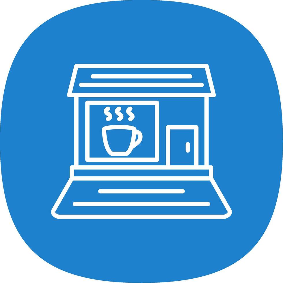 koffie winkel lijn kromme icoon ontwerp vector