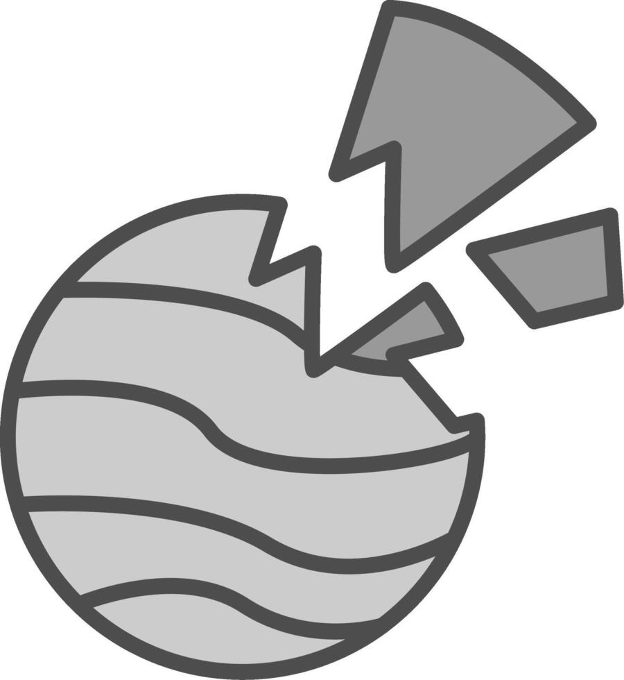 planeet lijn gevulde grijswaarden icoon ontwerp vector