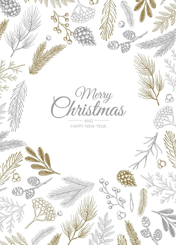 merry christmas achtergrond met kerst element. vector illustratie
