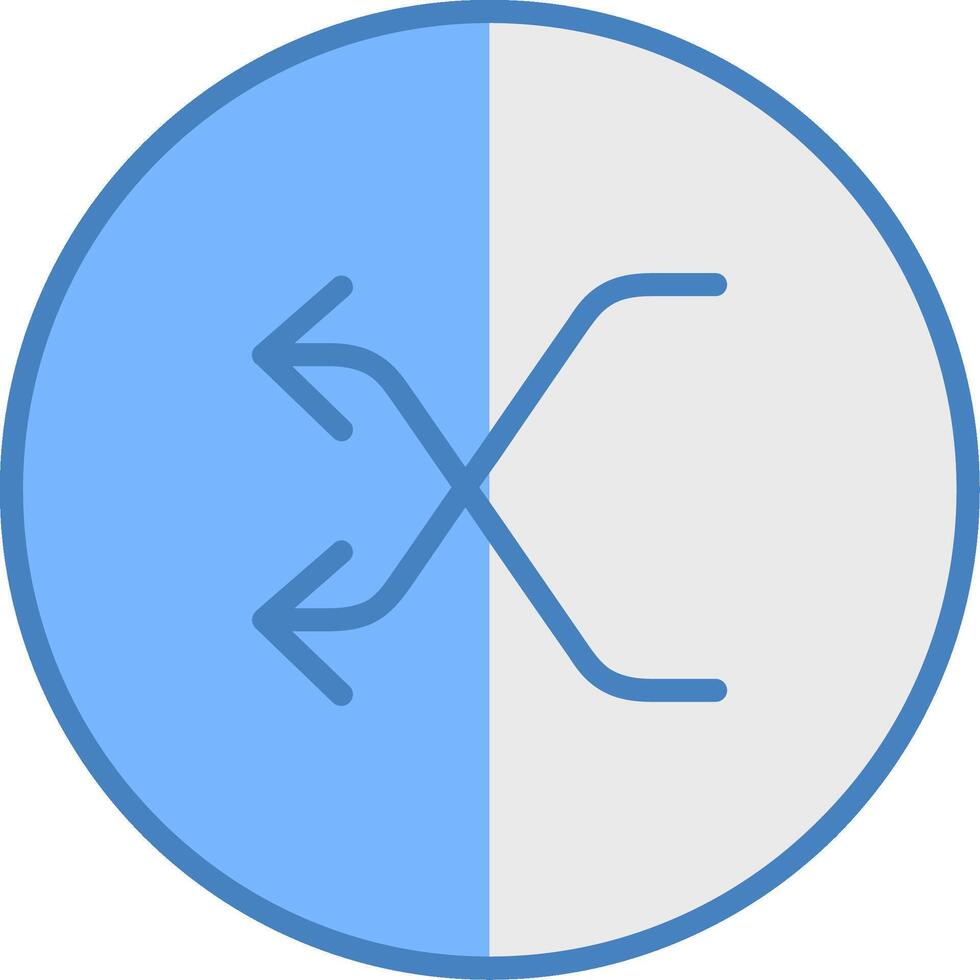 shuffle lijn gevulde blauw icoon vector