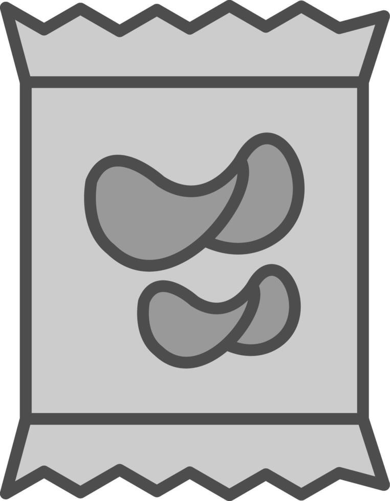 chips lijn gevulde grijswaarden icoon ontwerp vector