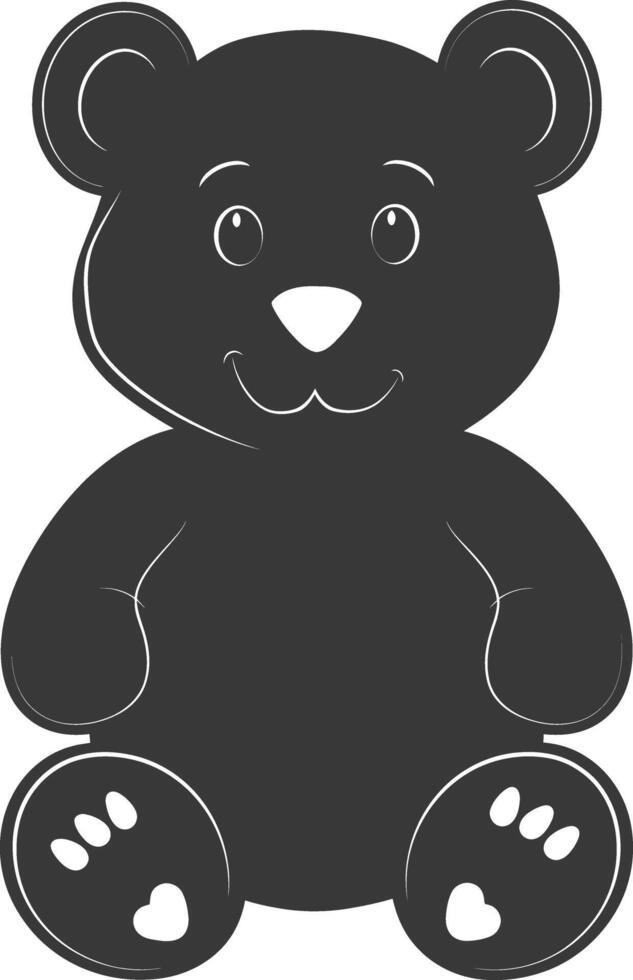 silhouet schattig beer pop zwart kleur enkel en alleen vol lichaam vector