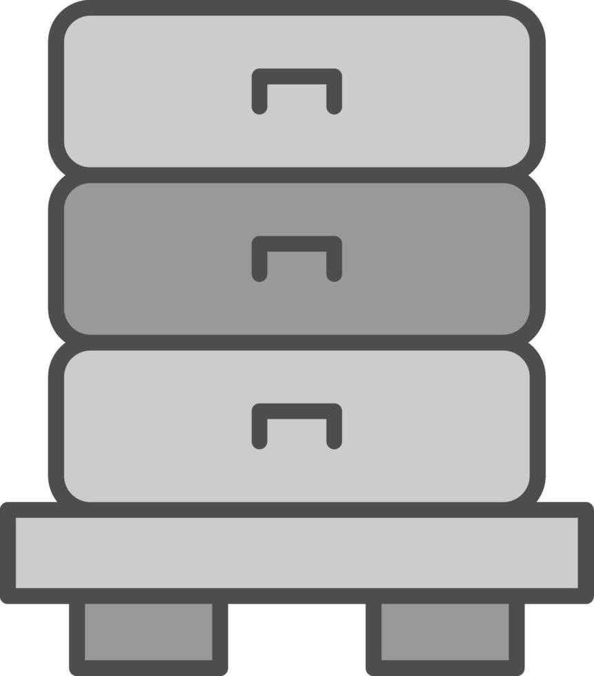 lade lijn gevulde grijswaarden icoon ontwerp vector