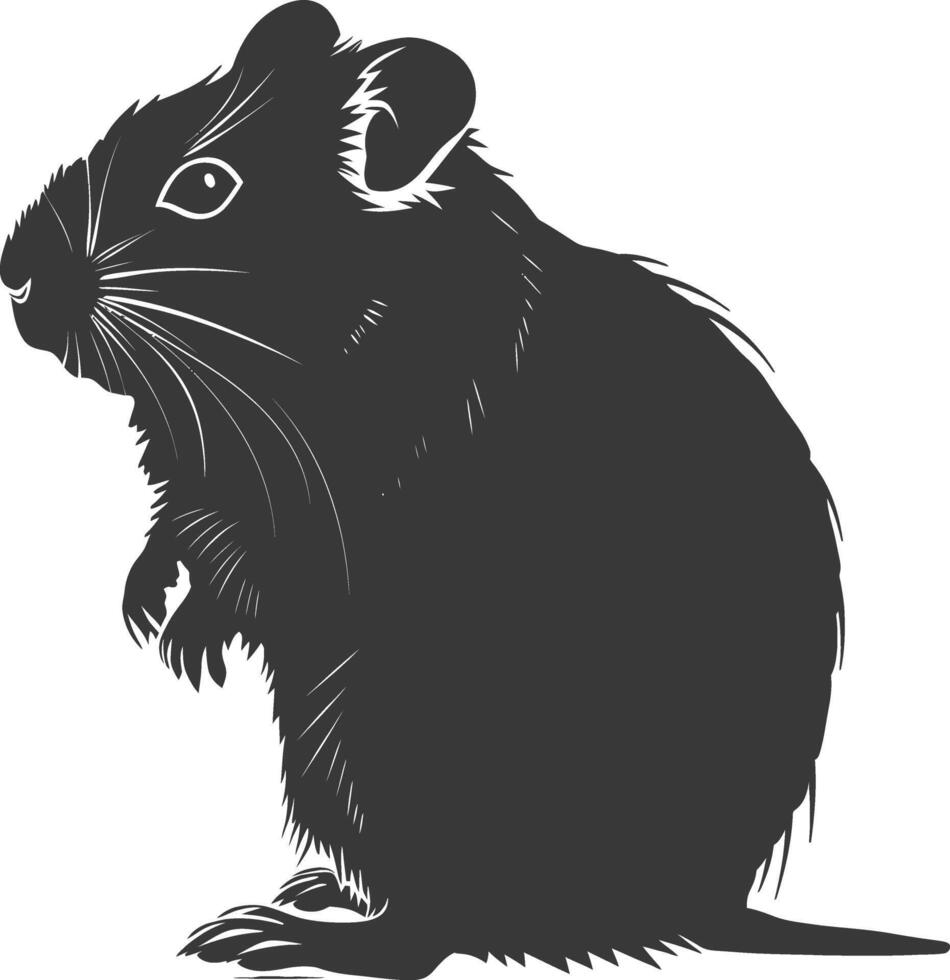 silhouet hamster dier zwart kleur enkel en alleen vol lichaam vector