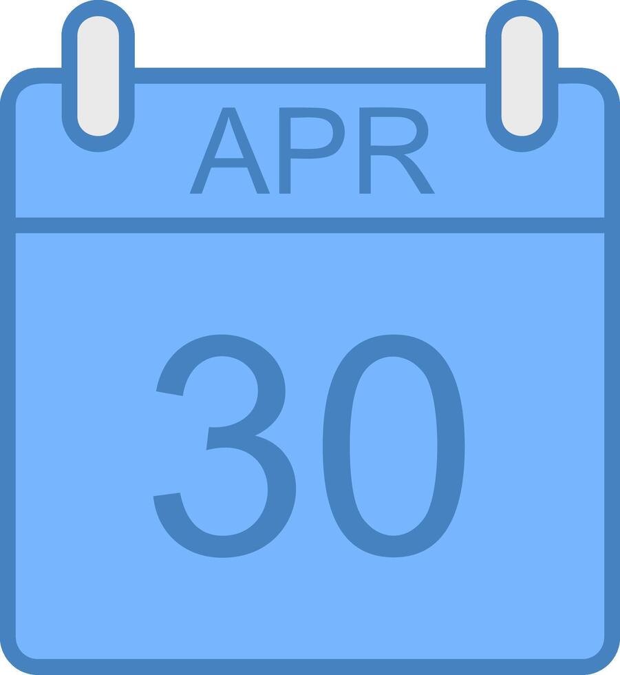 april lijn gevulde blauw icoon vector