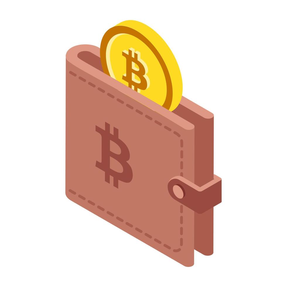 concepten voor bitcoin-portemonnee vector
