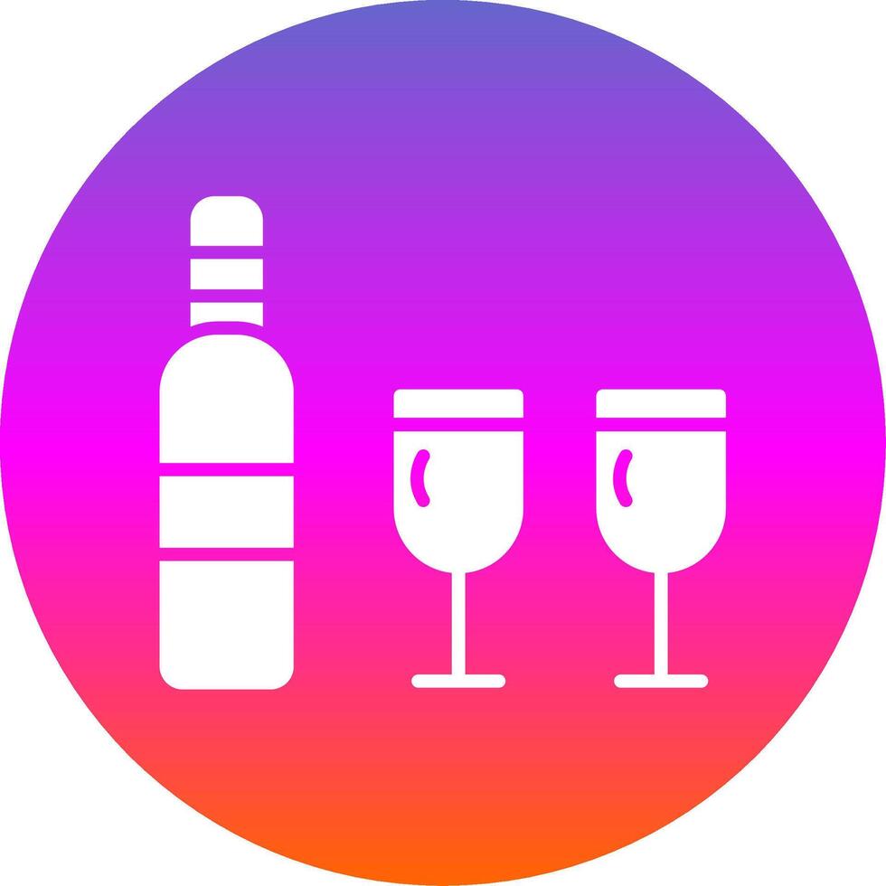 wijn glyph helling cirkel icoon ontwerp vector