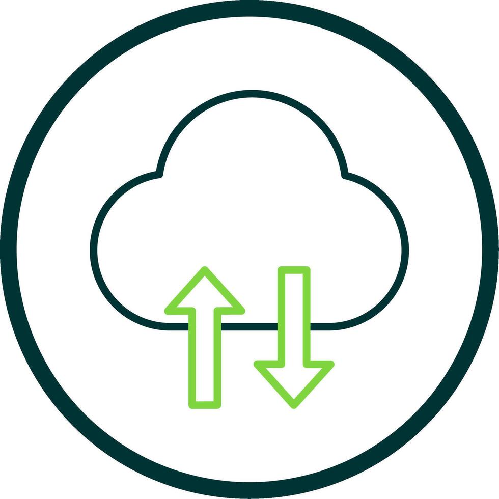 wolk gegevens overdracht lijn cirkel icoon ontwerp vector