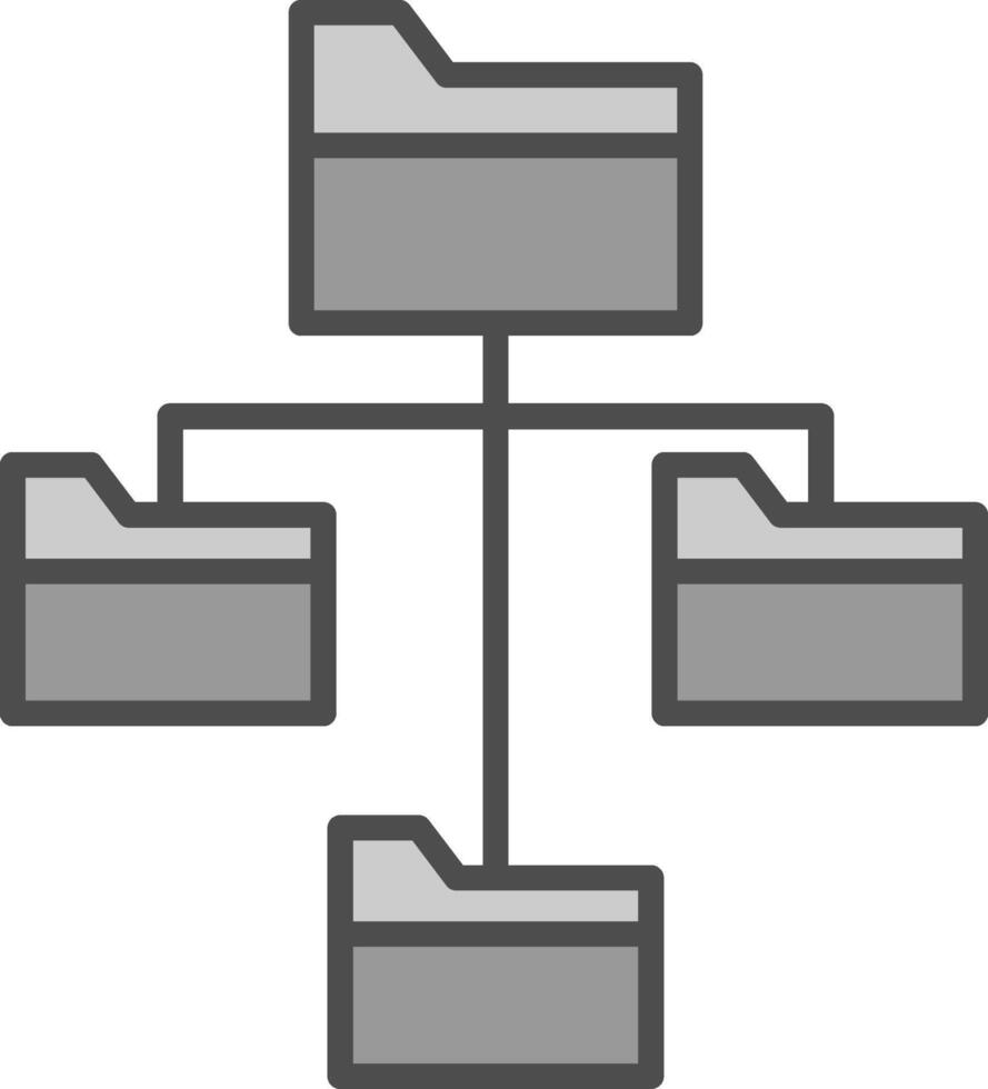 het dossier systeem lijn gevulde grijswaarden icoon ontwerp vector