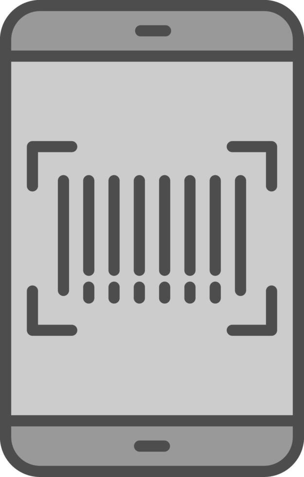 streepjescode scannen lijn gevulde grijswaarden icoon ontwerp vector