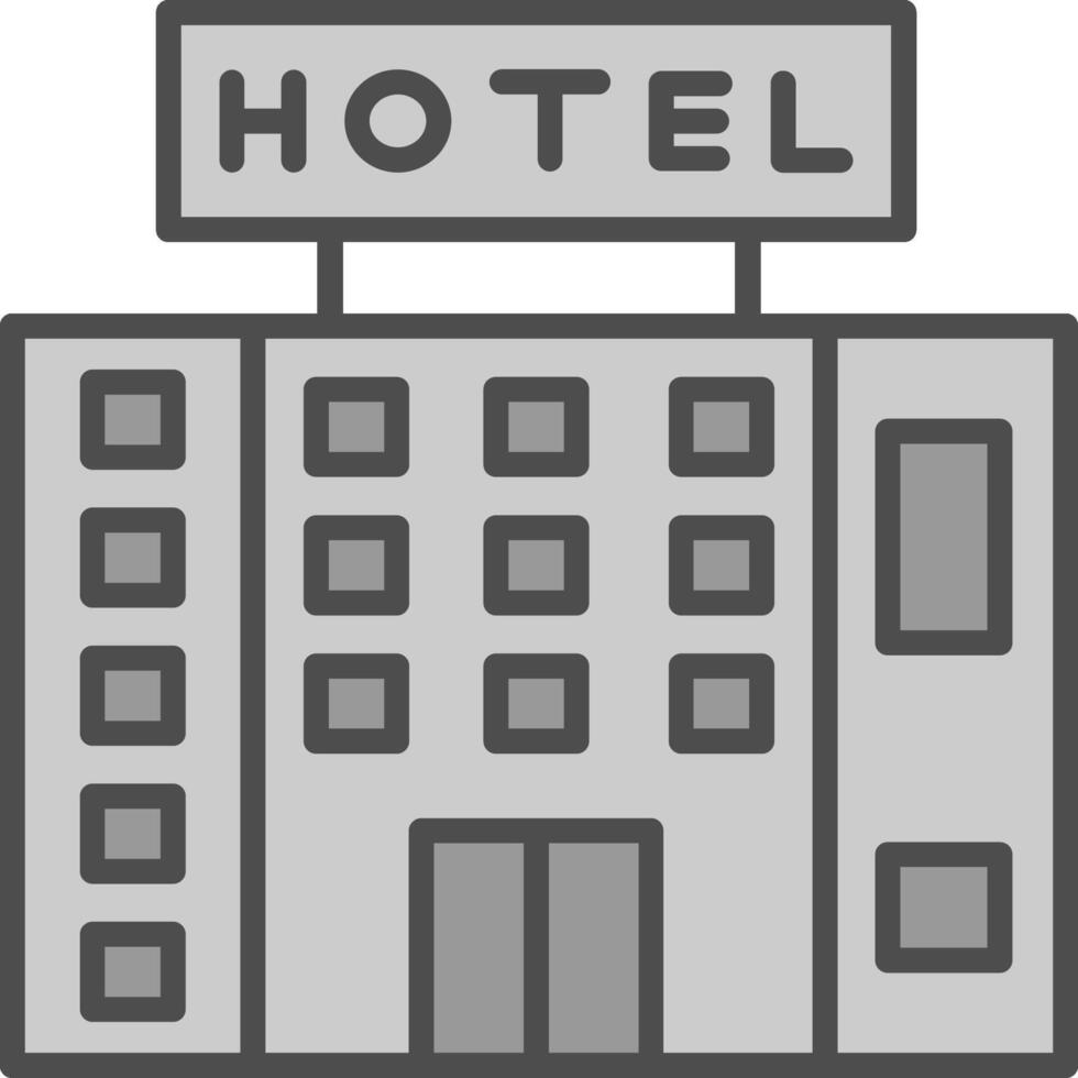 hotel lijn gevulde grijswaarden icoon ontwerp vector