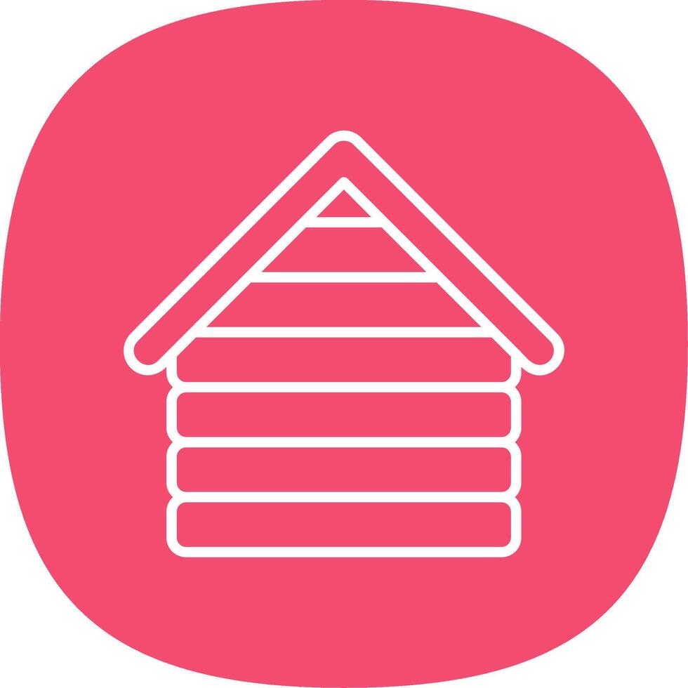 houten huis lijn kromme icoon ontwerp vector