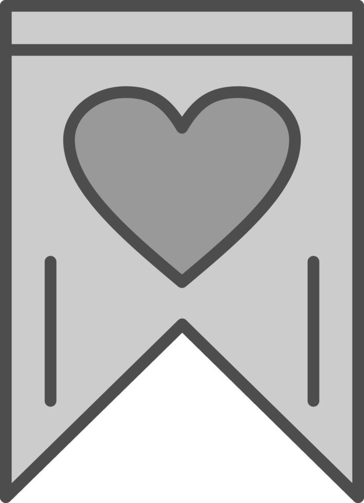 favoriete lijn gevulde grijswaarden icoon ontwerp vector