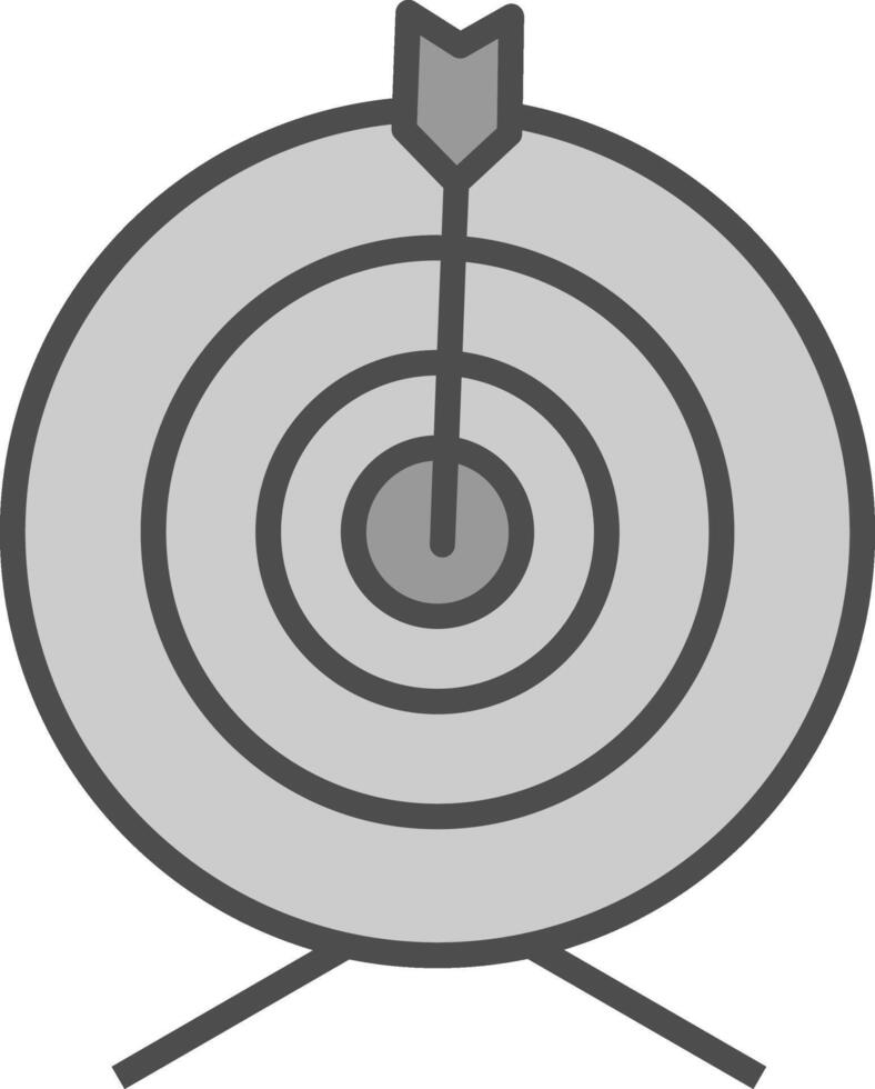 doelwit lijn gevulde grijswaarden icoon ontwerp vector