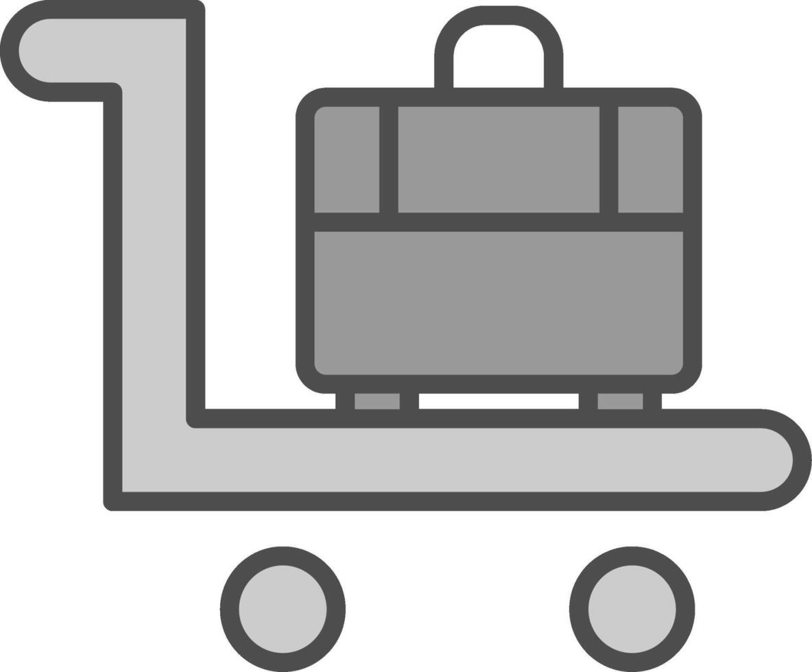 trolley lijn gevulde grijswaarden icoon ontwerp vector