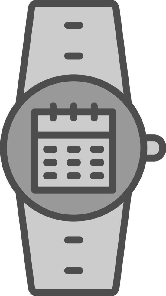 kalender lijn gevulde grijswaarden icoon ontwerp vector
