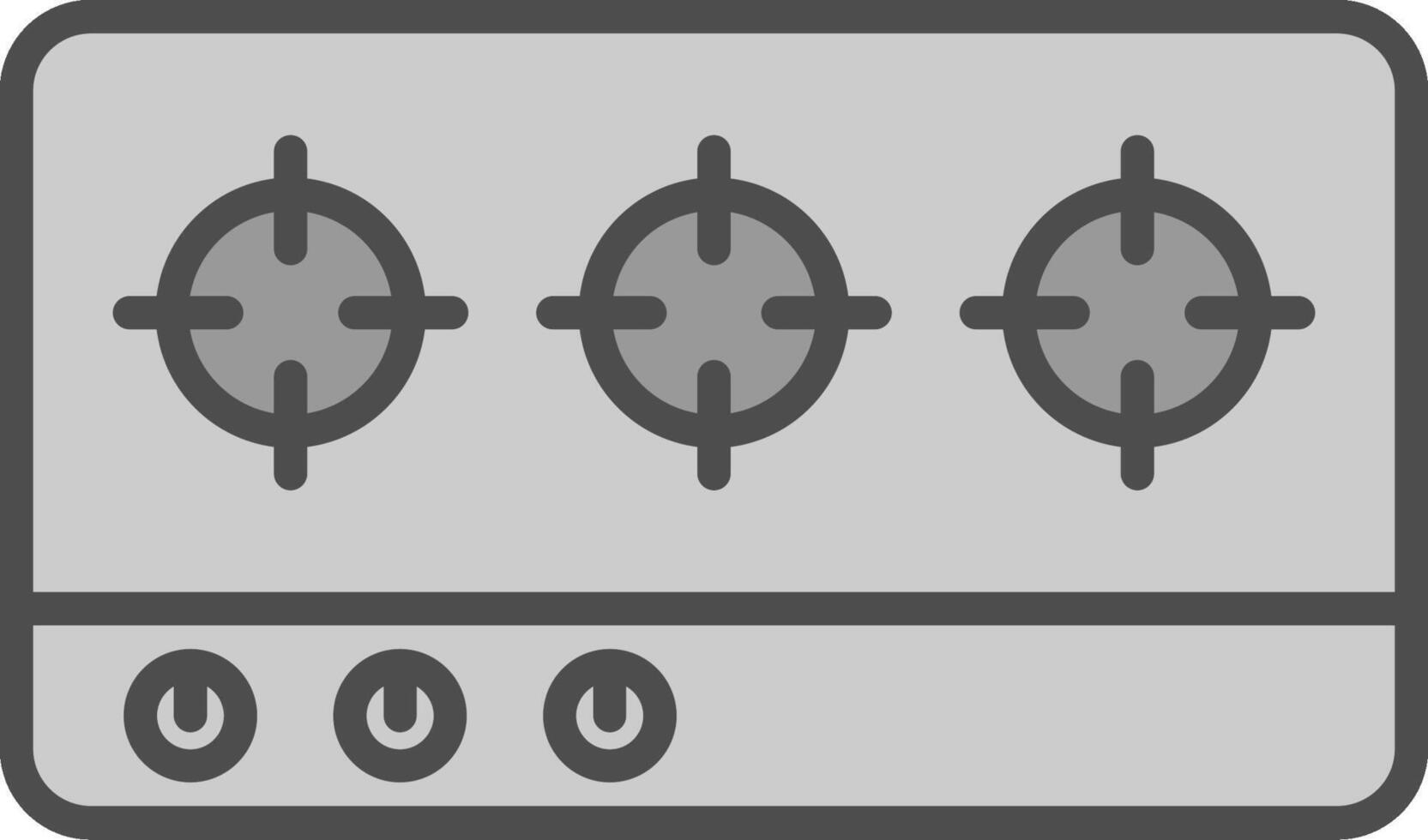 kookplaat lijn gevulde grijswaarden icoon ontwerp vector