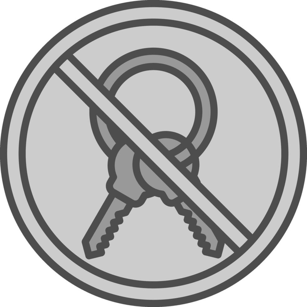 verboden teken lijn gevulde grijswaarden icoon ontwerp vector