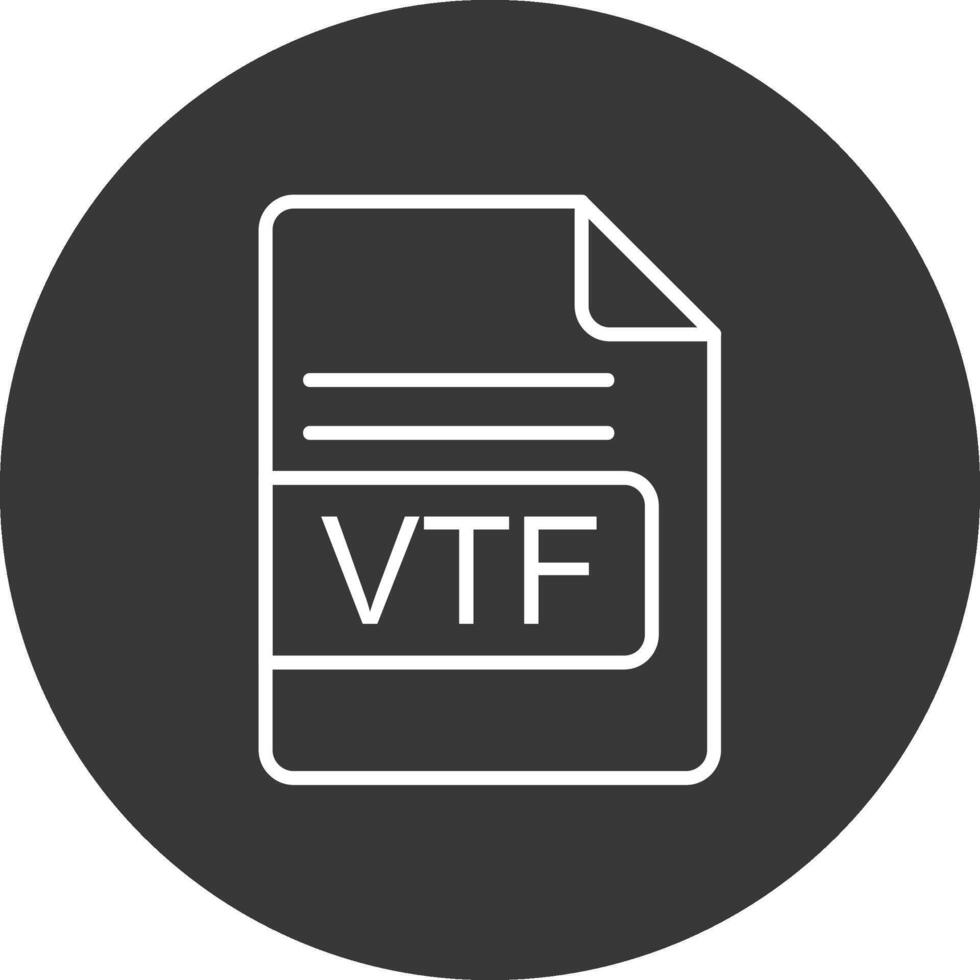 vtf het dossier formaat lijn omgekeerd icoon ontwerp vector