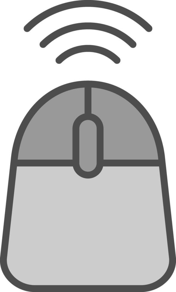 muis lijn gevulde grijswaarden icoon ontwerp vector