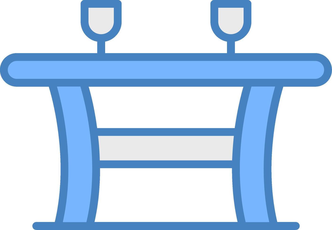 tafel lijn gevulde blauw icoon vector