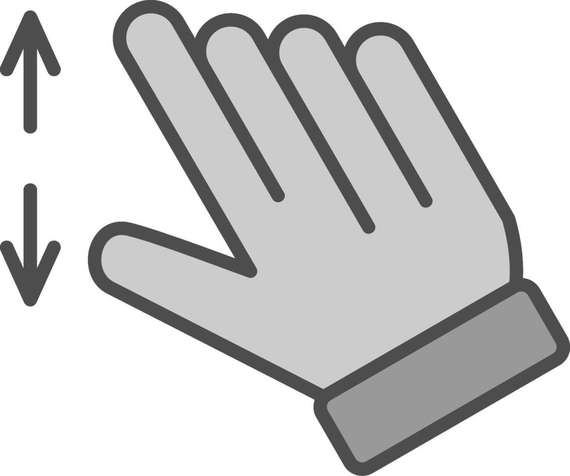 twee vingers zoom lijn gevulde grijswaarden icoon ontwerp vector