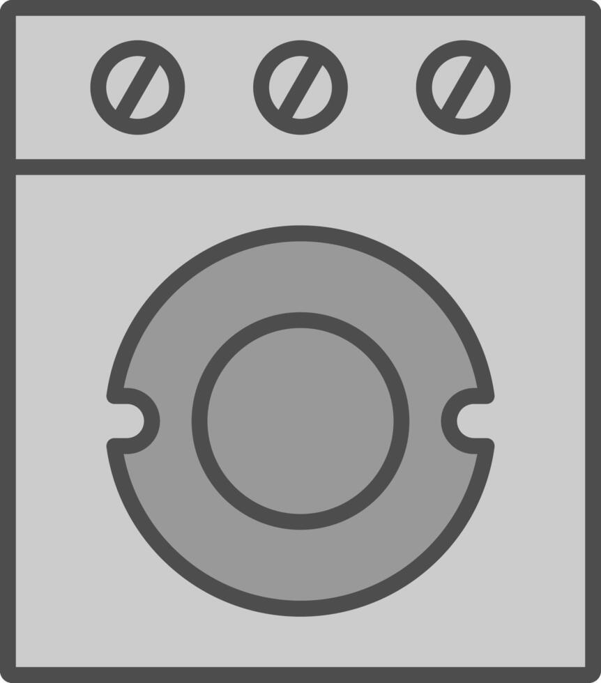 wasmachine lijn gevulde grijswaarden icoon ontwerp vector