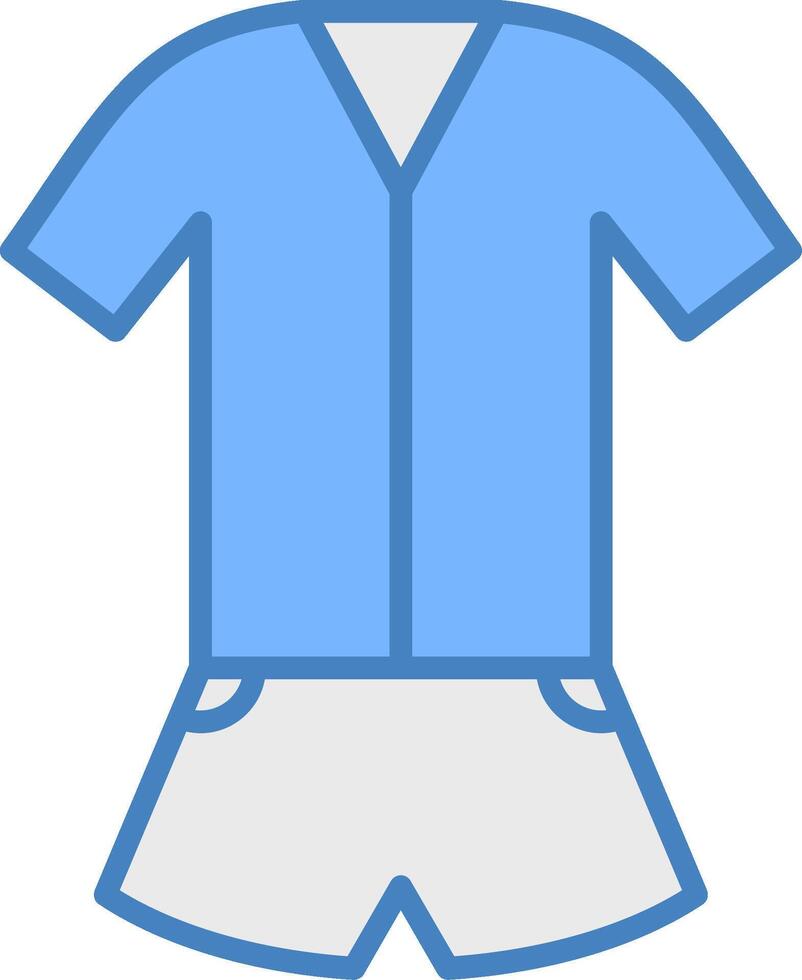 jumpsuit lijn gevulde blauw icoon vector