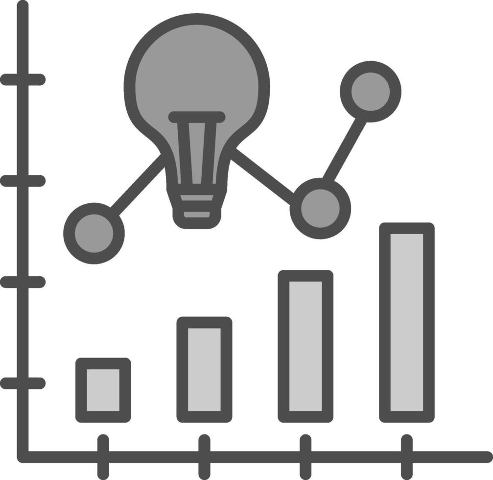 bar tabel lijn gevulde grijswaarden icoon ontwerp vector