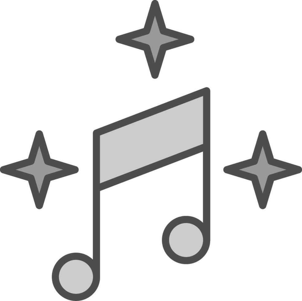 muziek- lijn gevulde grijswaarden icoon ontwerp vector