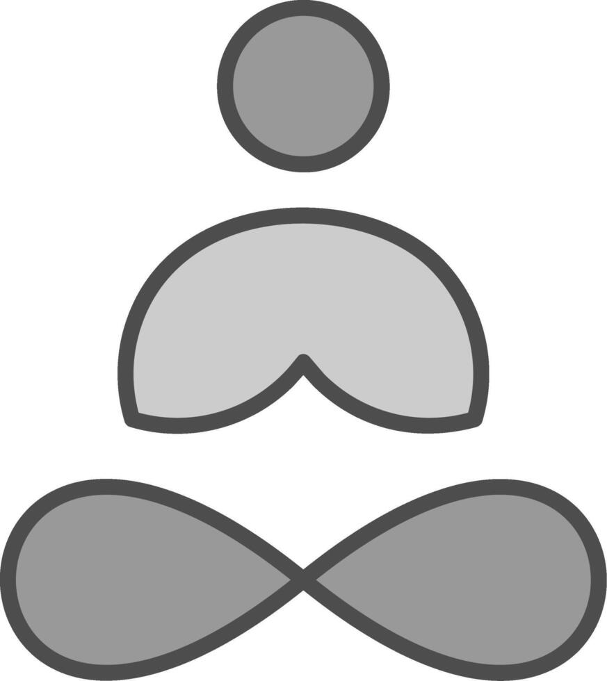 yoga lijn gevulde grijswaarden icoon ontwerp vector