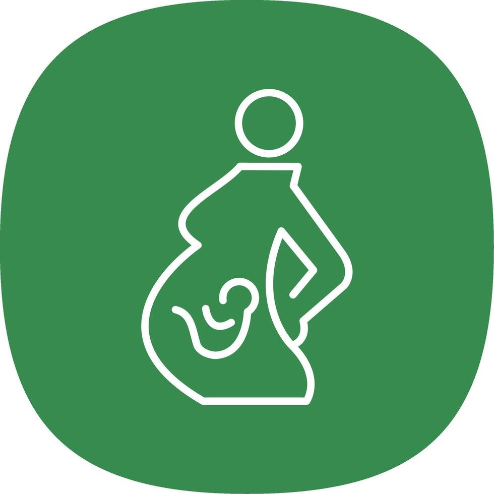zwangerschap lijn kromme icoon ontwerp vector
