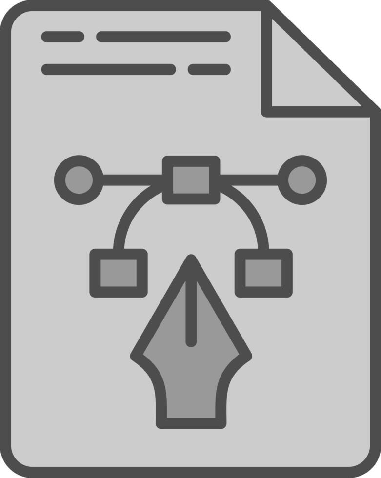 het dossier lijn gevulde grijswaarden icoon ontwerp vector