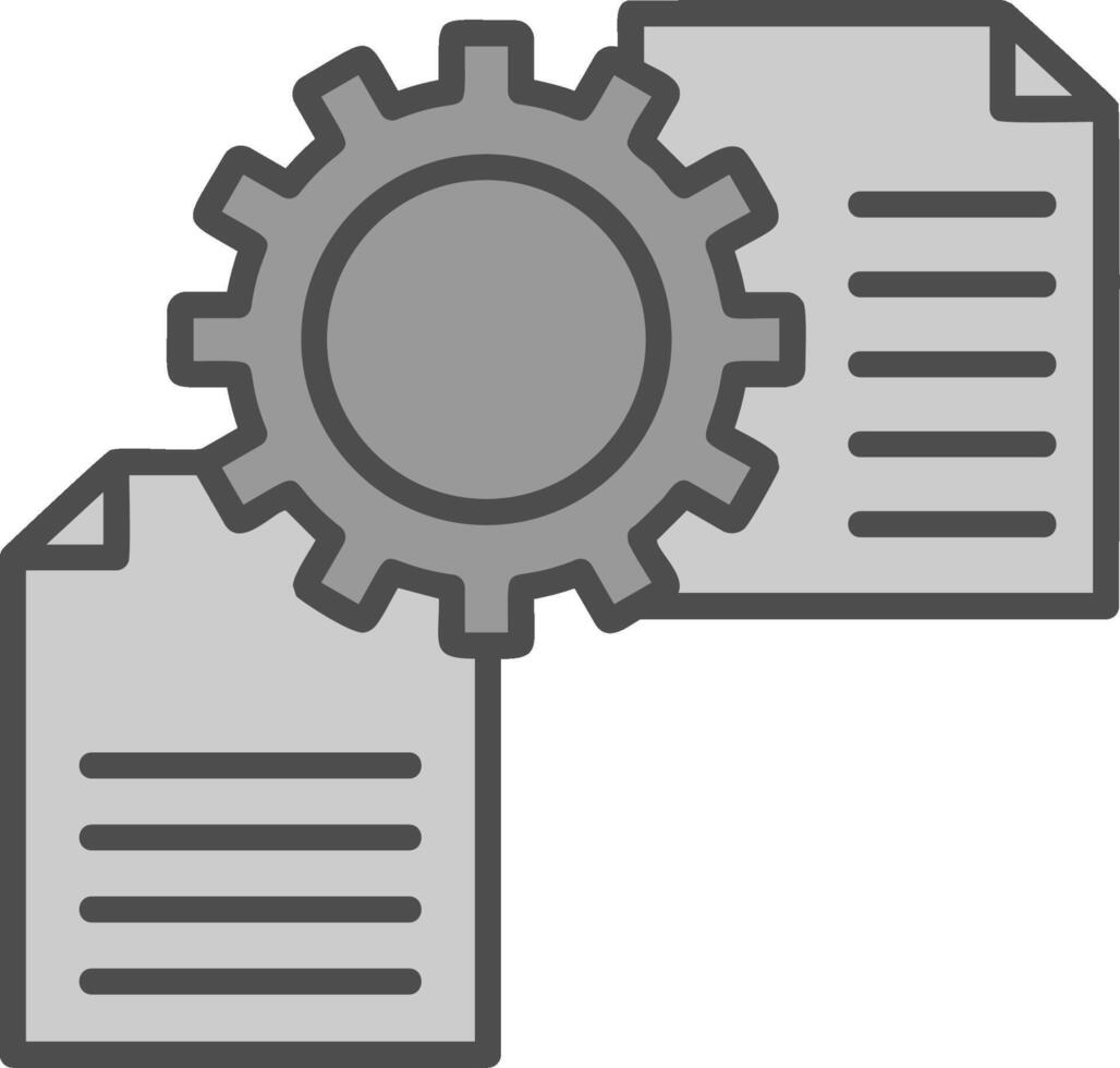 het dossier beheer lijn gevulde grijswaarden icoon ontwerp vector