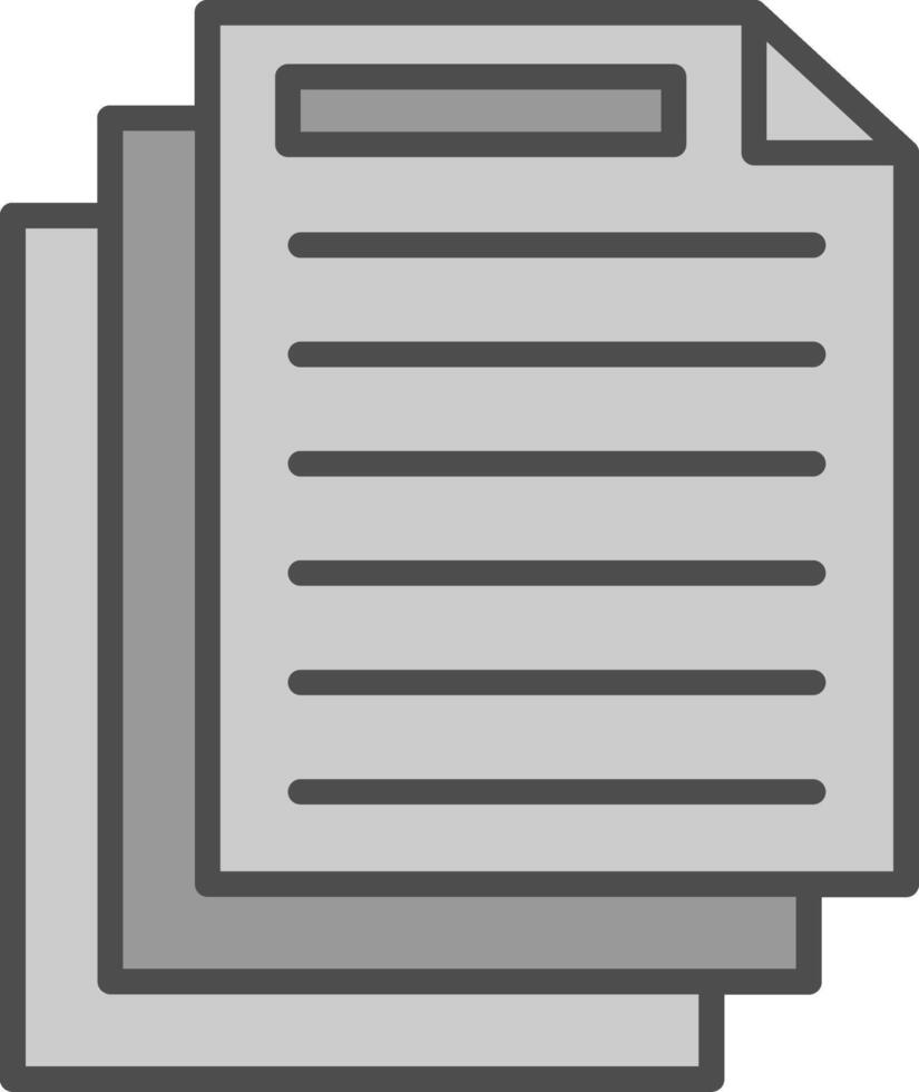 document lijn gevulde grijswaarden icoon ontwerp vector