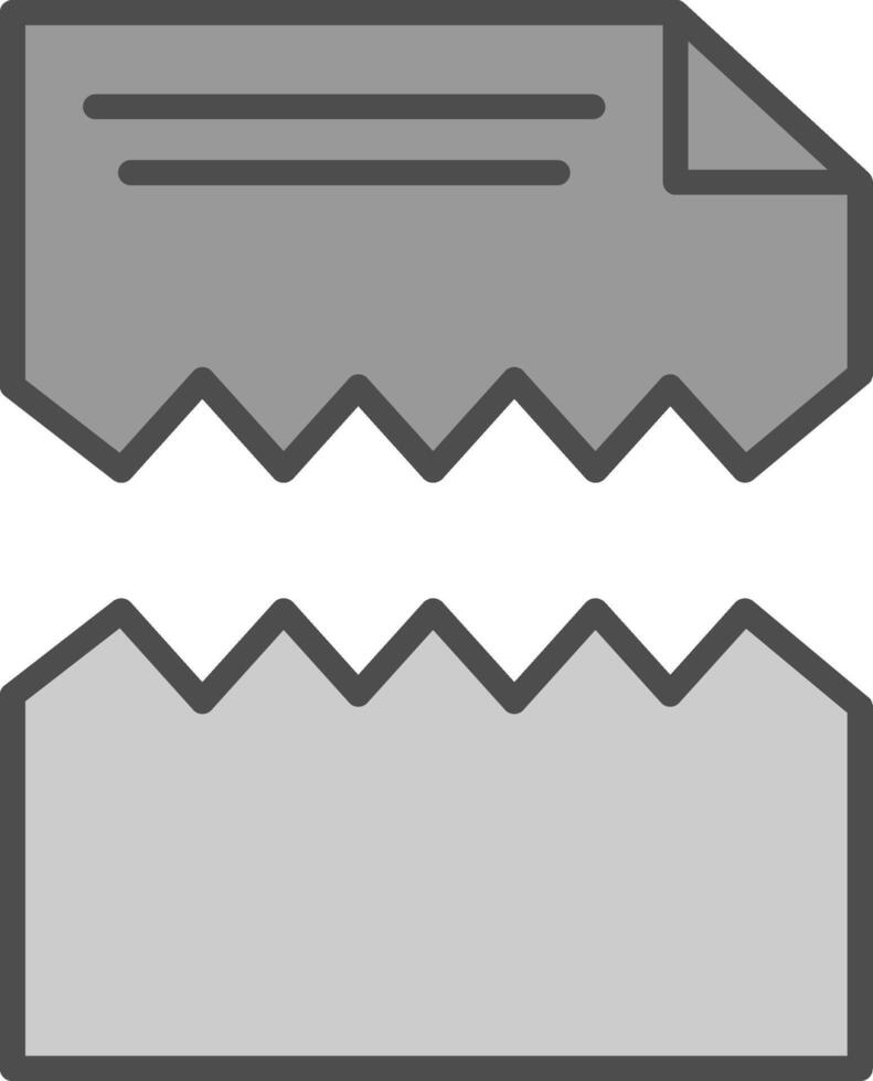 gescheurd lijn gevulde grijswaarden icoon ontwerp vector