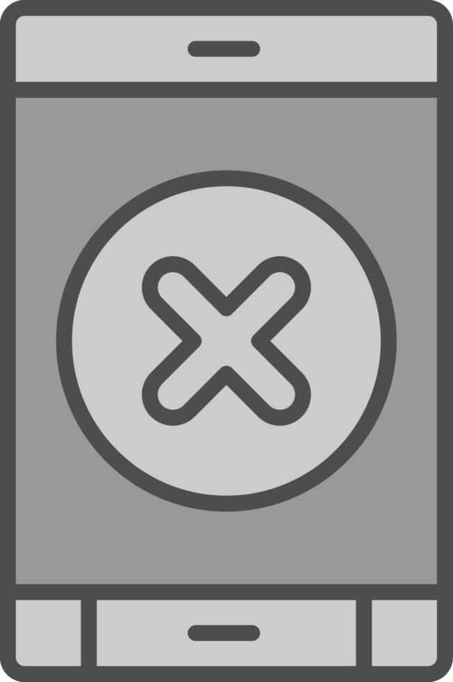 verwijderen knop lijn gevulde grijswaarden icoon ontwerp vector