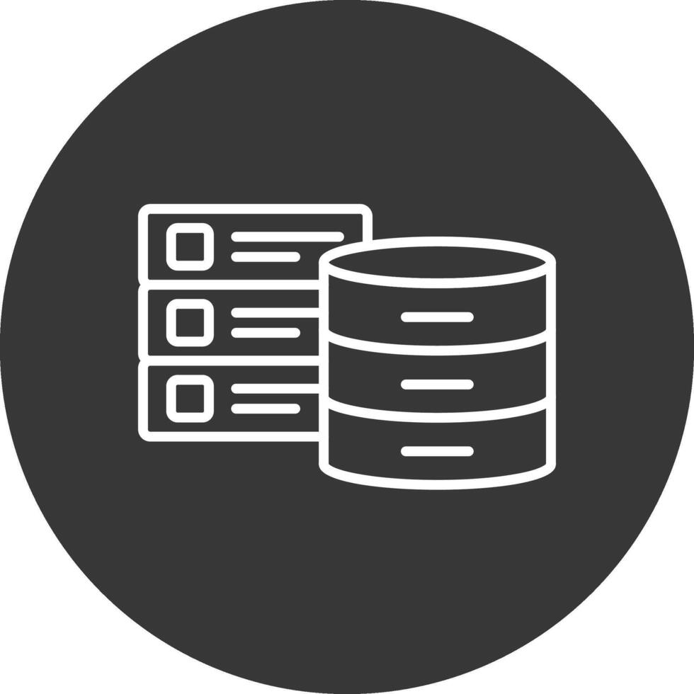 databases lijn omgekeerd icoon ontwerp vector