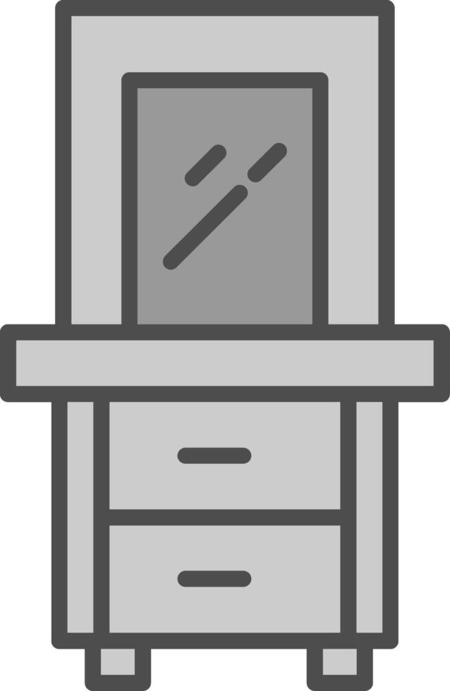 dressoir lijn gevulde grijswaarden icoon ontwerp vector