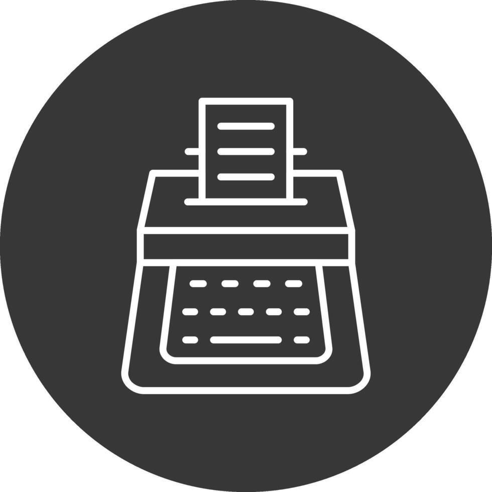 schrijfmachine lijn omgekeerd icoon ontwerp vector