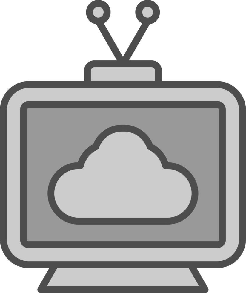televisie lijn gevulde grijswaarden icoon ontwerp vector