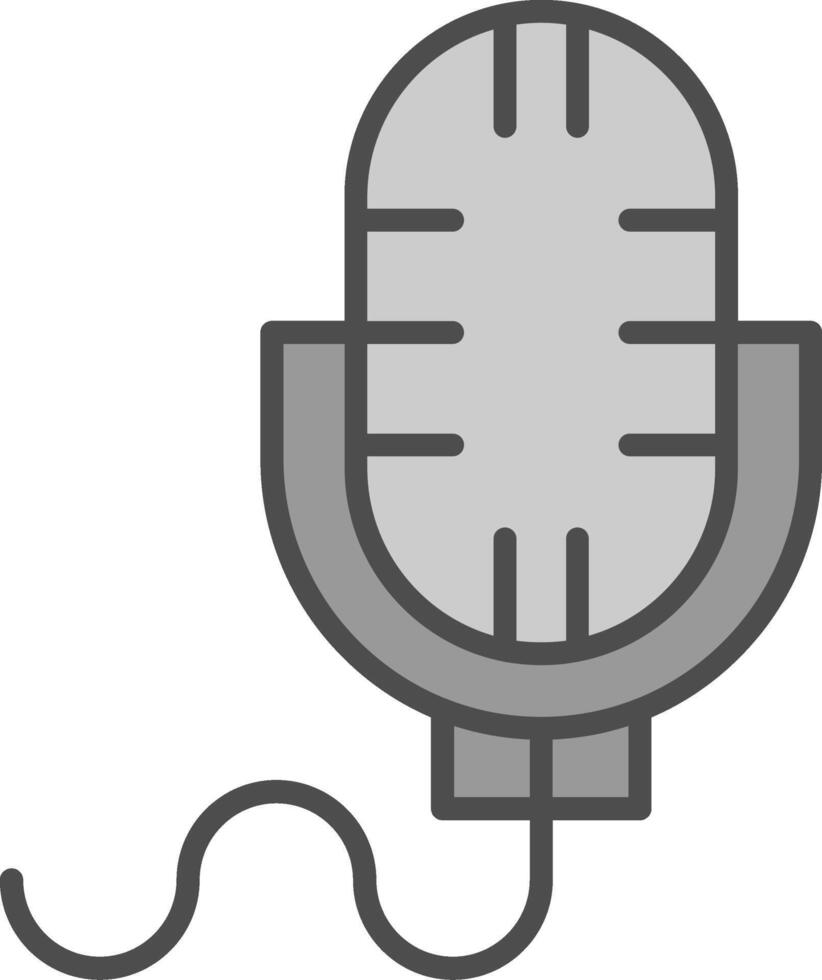 microfoon lijn gevulde grijswaarden icoon ontwerp vector