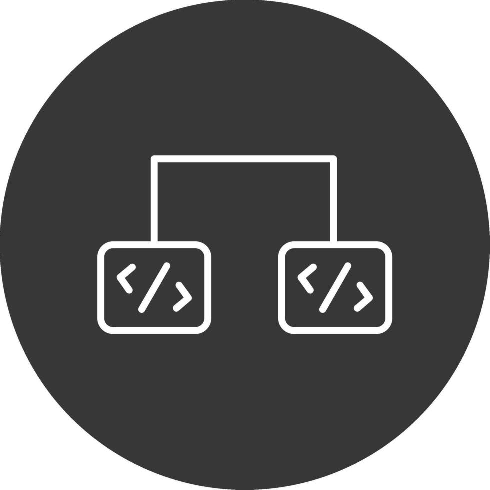 software ontwikkeling lijn omgekeerd icoon ontwerp vector