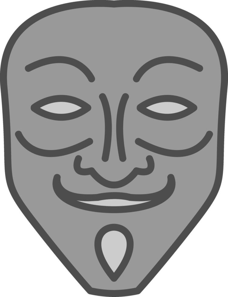 masker lijn gevulde grijswaarden icoon ontwerp vector