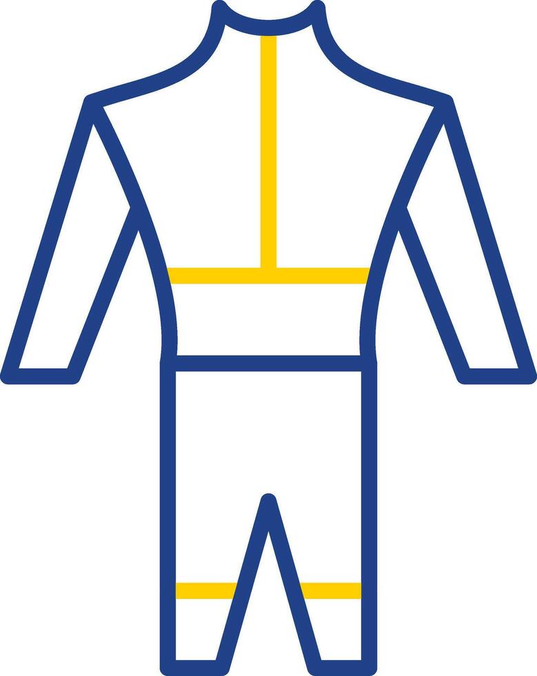 wetsuit lijn twee kleur icoon ontwerp vector