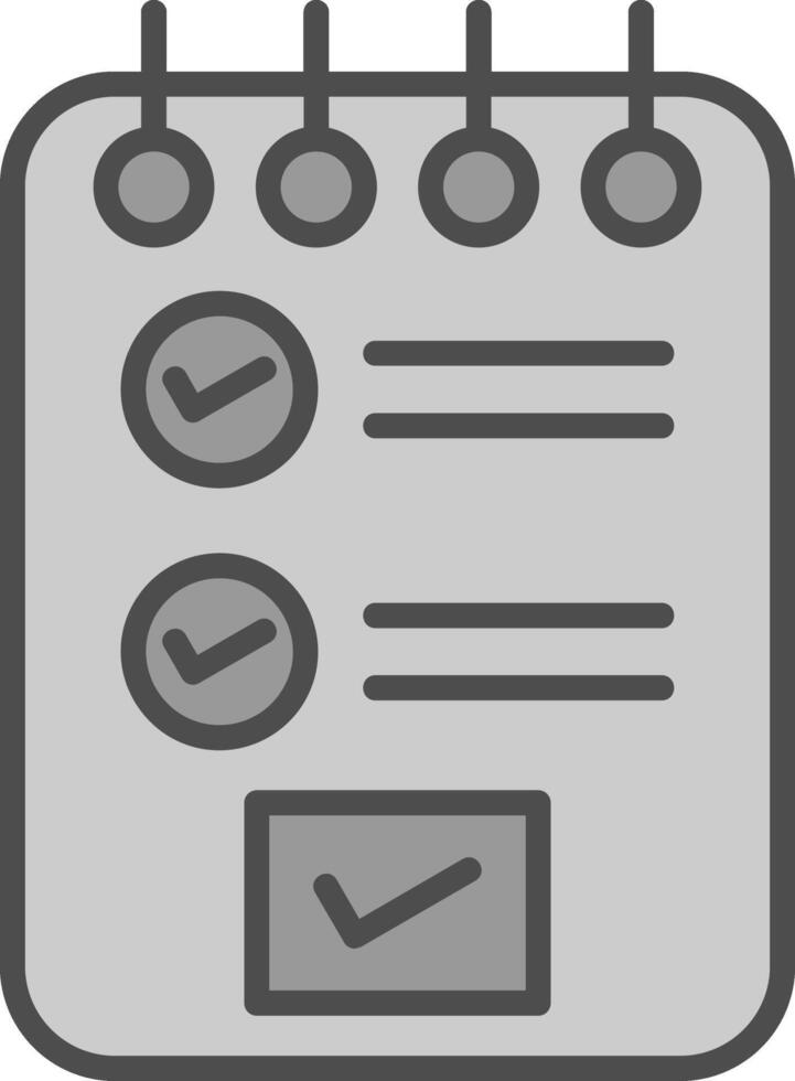 klembord lijn gevulde grijswaarden icoon ontwerp vector